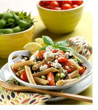 edamame and tomato pasta